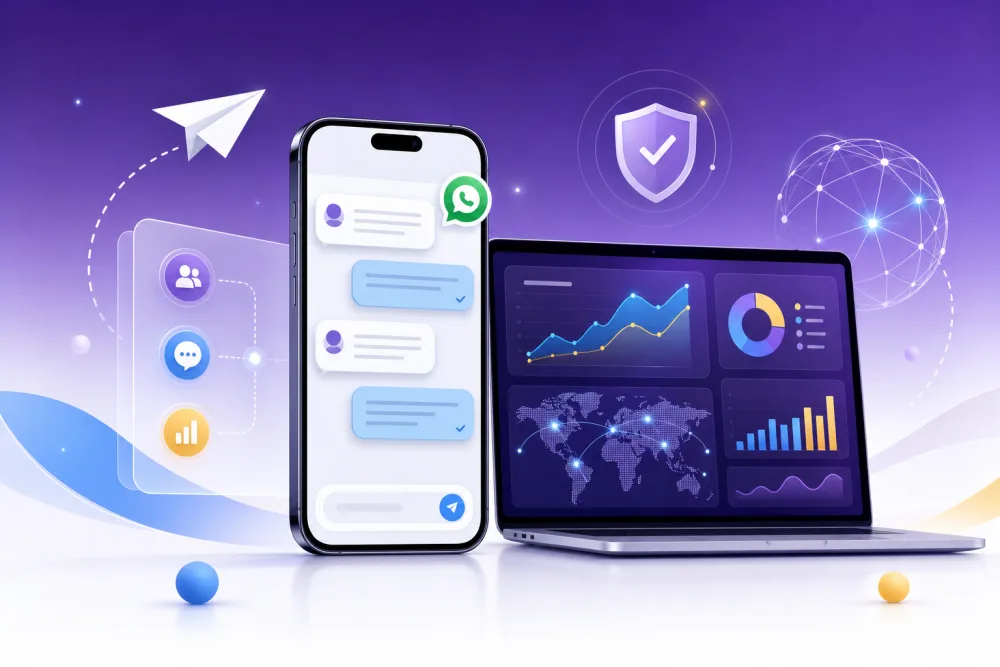 AI-powered SMS and WhatsApp business messaging platform with global reach
