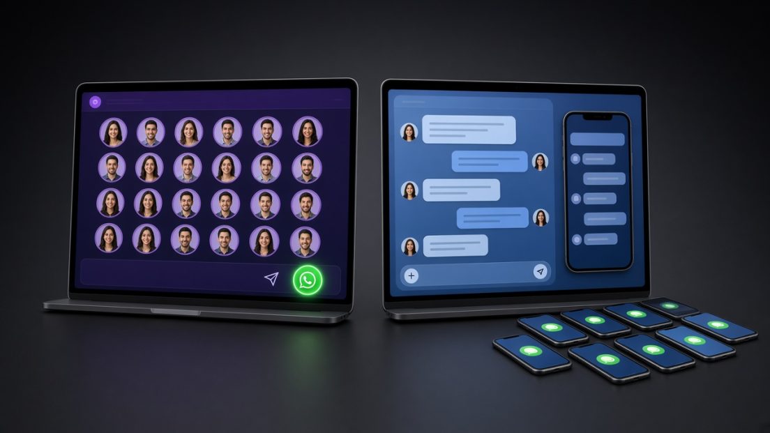 WhatsApp and SMS campaigns prepared for many recipients